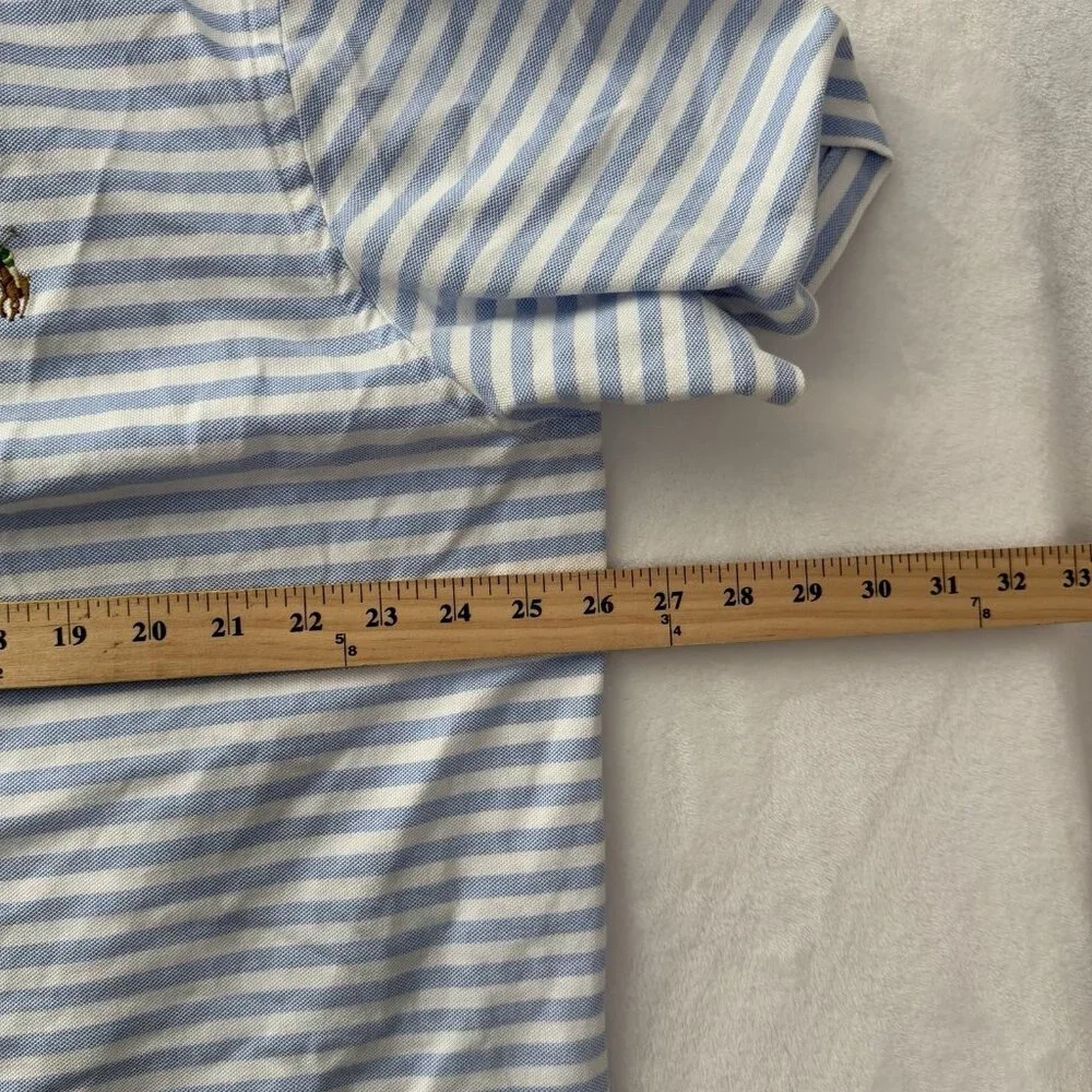 Polo Ralph Lauren Polo Shirt Mens 2XB Big Blue Stripe Knit Oxford